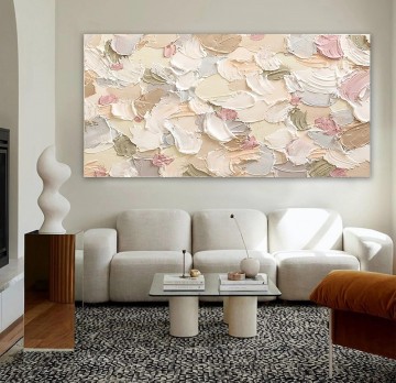  abstrakt - Abstrakte rosa Blütenblätter von Spachtel Wandkunst Minimalismus